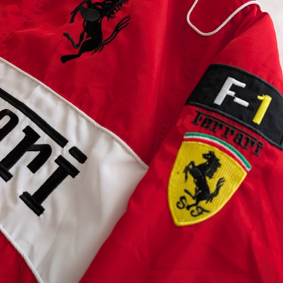 Ferrari Red Racing Jacket with White Panels - Picture 4 of 5